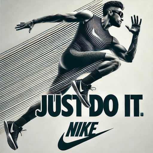 Illustration d'un athlète avec une tenue Nike avec le slogan Just do it 